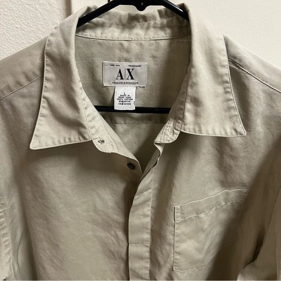 Armani Exchange AX Men’s Derey Philippe Light Gray Button Up Collar Shirt L - Picture 16 of 16